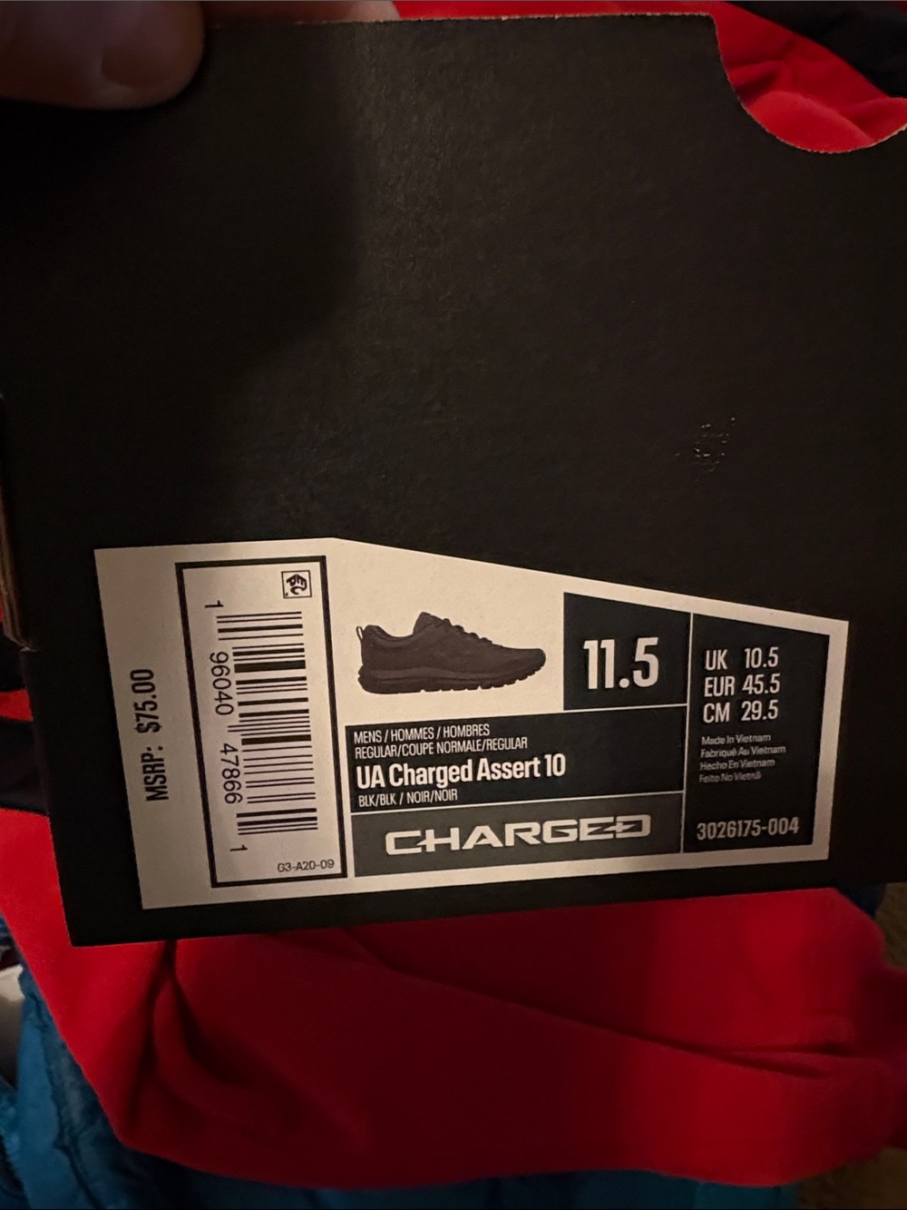 Under Armour Charged Assert 10 Men’s Shoes - Black